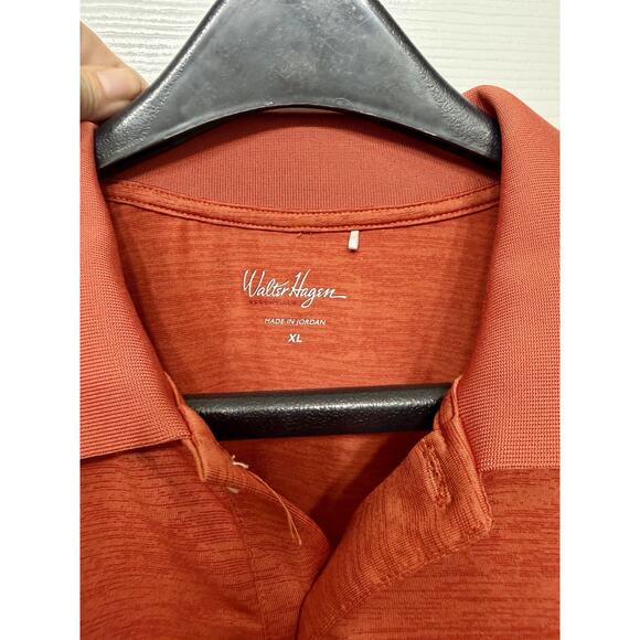 Men’s Walter Hagen Essentials Space Dye Solid Golf Polo in Orange - Size XL - Picture 3 of 9
